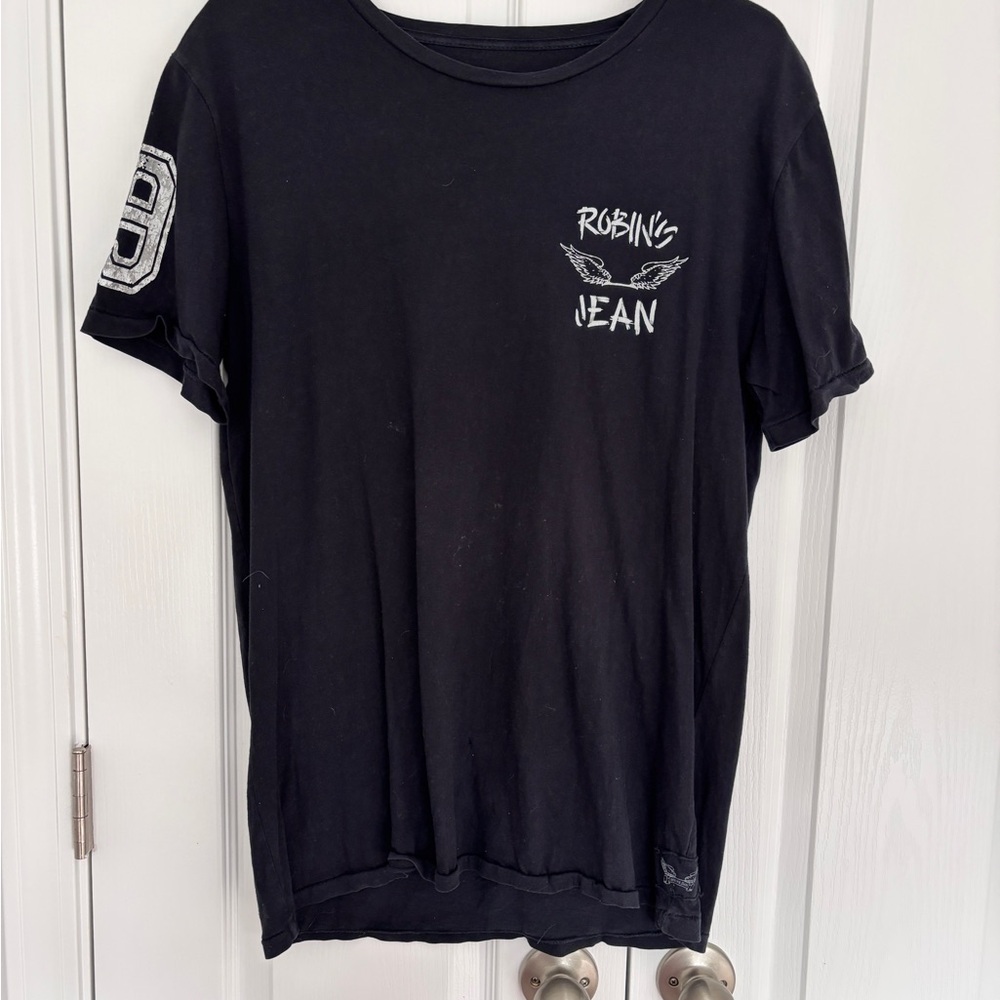 Robin's Jean Charcoal Tee with Winged Logo